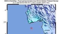 Gempa M 4,7 Guncang Majene Akibat Aktivitas Sesar Naik Selat Makassar