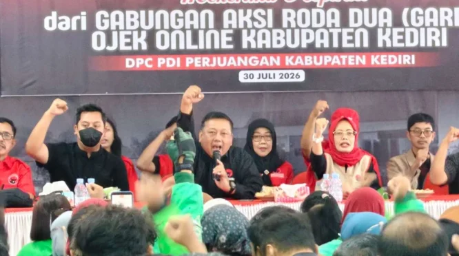PDI Perjuangan Kabupaten Kediri Tampung Aspirasi Garda Ojol, Dorong Regulasi Pusat