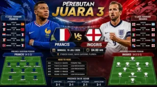 Prediksi Prancis vs Inggris di Perebutan Juara 3 Piala Dunia 2026: Link Live Streaming dan Informasi Laga