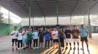 Silaturahmi Pemprov Jambi Bersama LPP RRI Dipererat lewat Olahraga Tenis