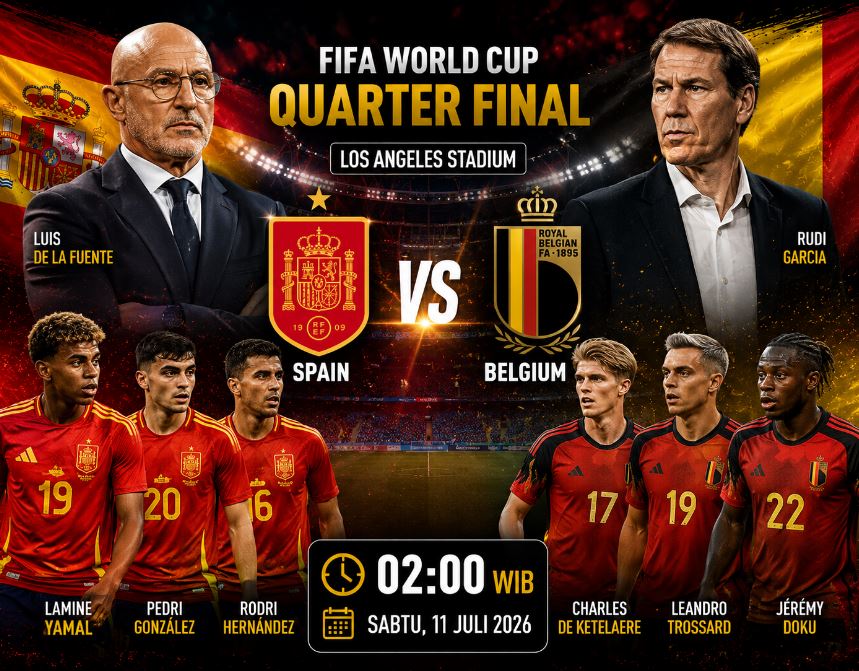 Spanyol vs Belgia: La Roja Uji Ketangguhan di Perempat Final Piala Dunia 2026