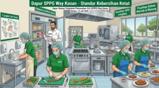 SPPG Way Kanan Terapkan Standar Higiene Ketat untuk Jamin Keamanan Pangan