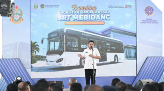 Bobby Nasution Luncurkan BRT Listrik Mebidang untuk Integrasi Transportasi Publik di Sumut