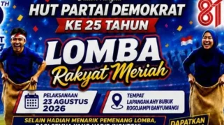 Partai Demokrat Banyuwangi Rayakan HUT ke-25 dan Kemerdekaan RI dengan Lomba Rakyat Meriah