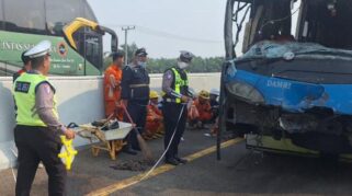 Kecelakaan Beruntun di Tol Palindra Libatkan Bus Damri dan Bus ALS, 14 Luka-luka