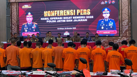 Dalam 12 Hari, Polda Jatim Tangkap 1.212 Pelaku Begal dan Maling Motor, Sita Sepucuk Senpi di Situbondo