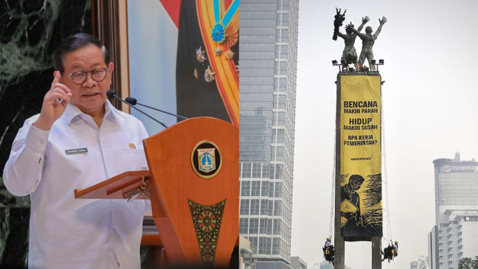 Gubernur Jakarta Pramono Anung Tanggapi Aksi Spanduk Greenpeace Indonesia di Bundaran HI