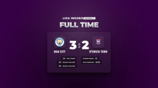 Hasil Liga Inggris: Man City Menang 3-2 atas Ipswich Town