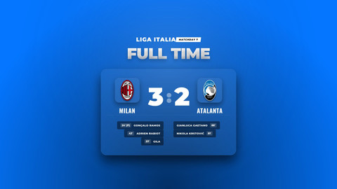 Hasil Liga Italia: Milan Bekuk Atalanta 3-2 di Giuseppe Meazza