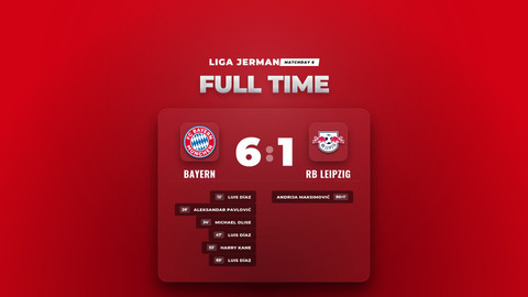 Hasil Liga Jerman: Bayern Pesta Gol 6-1 atas RB Leipzig