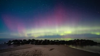 Keindahan Aurora Borealis di Nordsjælland, Denmark