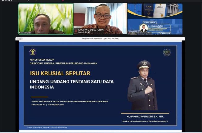 Kemenkum Babel Bahas Isu Krusial Satu Data Indonesia, Soroti AI dan Pelindungan Data Pribadi