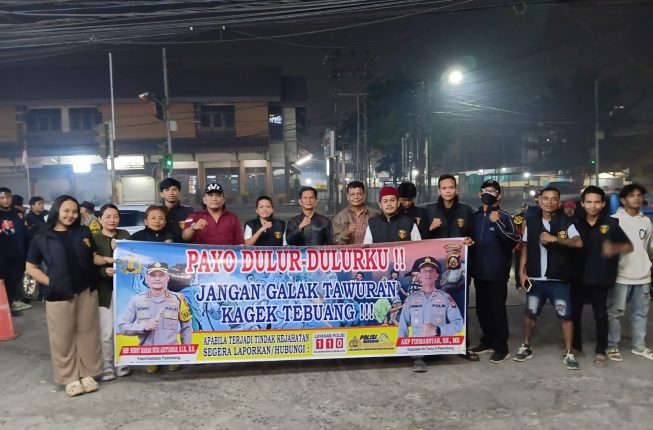 Naga Selatan dan Polsek Ilir Timur II Palembang Patroli Malam, Antisipasi Balap Liar dan Tawuran