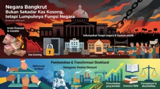 Negara Bangkrut Bukan Sekadar Kas Kosong, tetapi Lumpuhnya Fungsi Negara