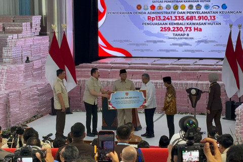 Prabowo Saksikan Penyerahan Uang Rp 13,2 T dan Lahan Seluas 259 Ribu Hektare ke Negara