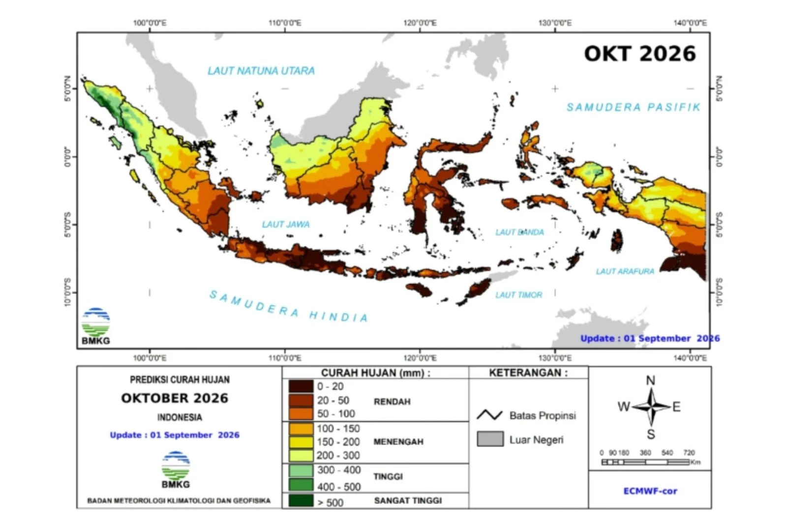 Prediksi Curah Hujan Indonesia Oktober 2026: BMKG Ungkap Kondisi Atmosfer dan Dampaknya