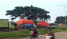 Puluhan Truk ODOL Pengangkut Pasir Tambang Ditilang Polres Cilegon